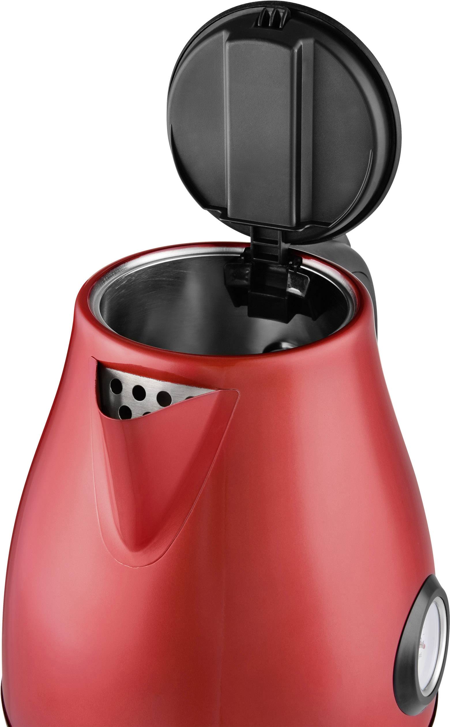 TKG Team Kalorik TKG JK 3002 Wasserkocher schnurlos Rot, Rot (metallic), Rot
