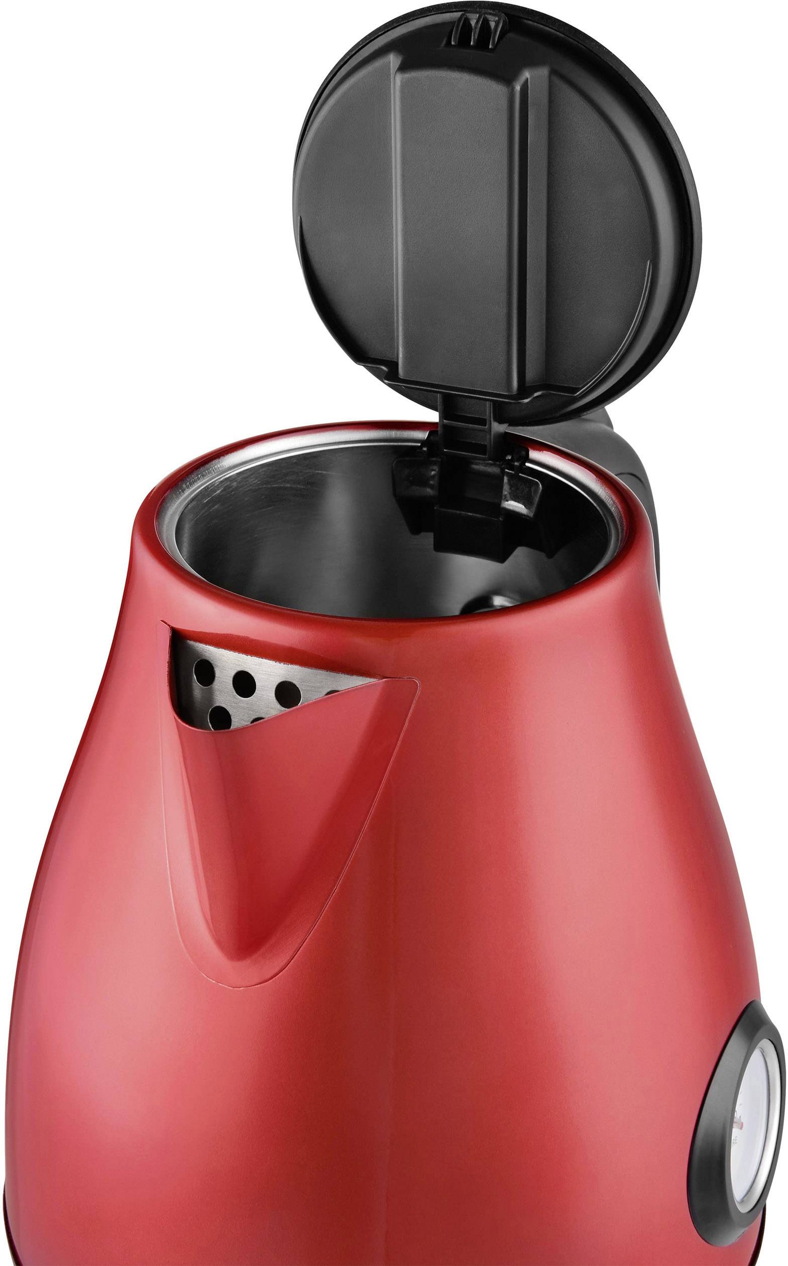TKG Team Kalorik TKG JK 3002 Wasserkocher schnurlos Rot, Rot (metallic), Rot
