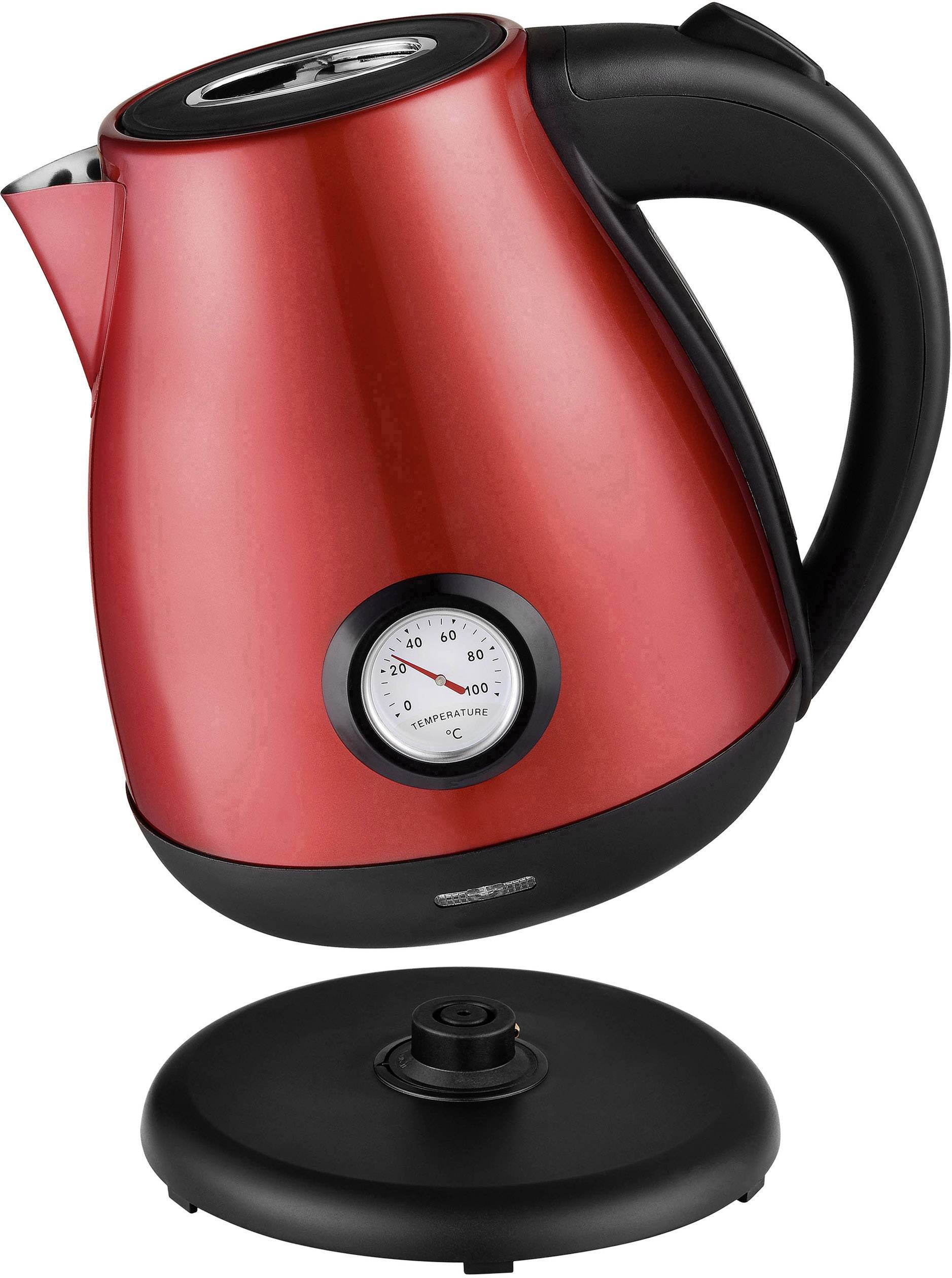 TKG Team Kalorik TKG JK 3002 Wasserkocher schnurlos Rot, Rot (metallic), Rot