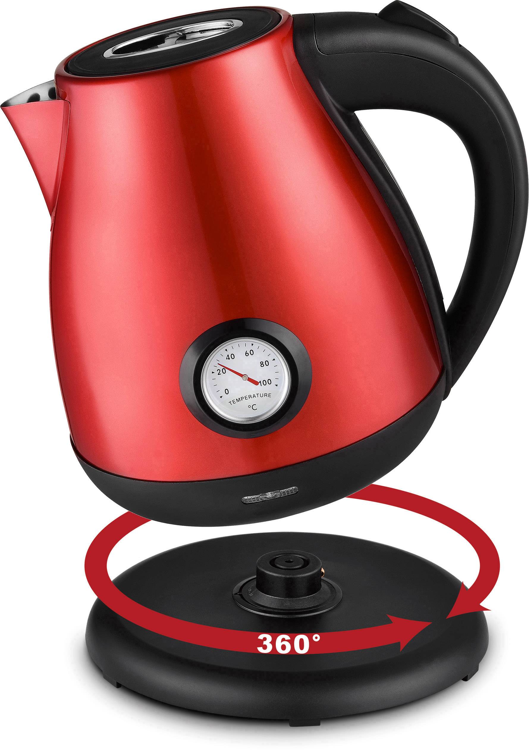 TKG Team Kalorik TKG JK 3002 Wasserkocher schnurlos Rot, Rot (metallic), Rot