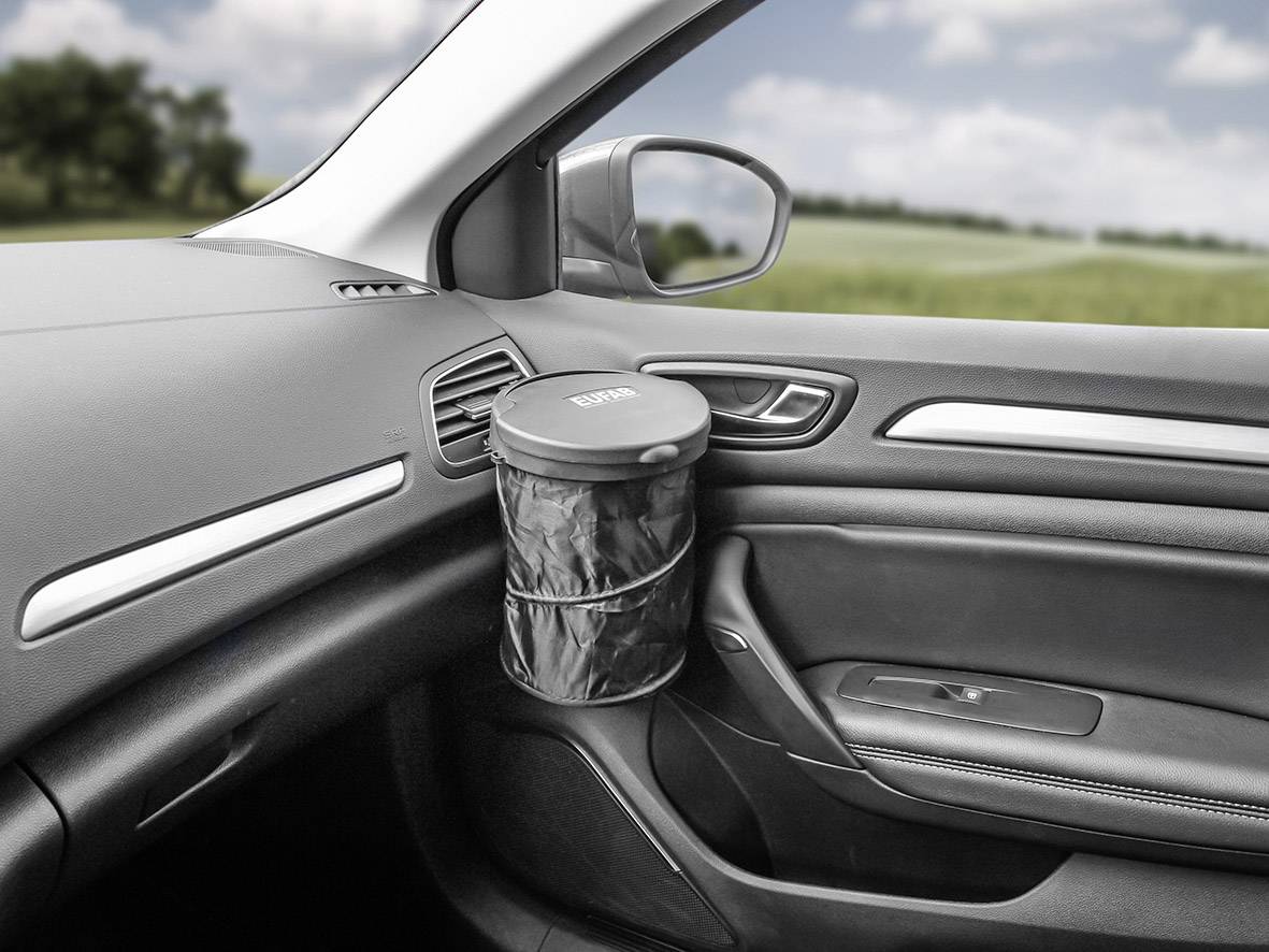 Eufab Garbage bucket foldable 17526 Mülleimer 4 l (Ø x H) 160 mm x 205 mm Schwarz 1 St.