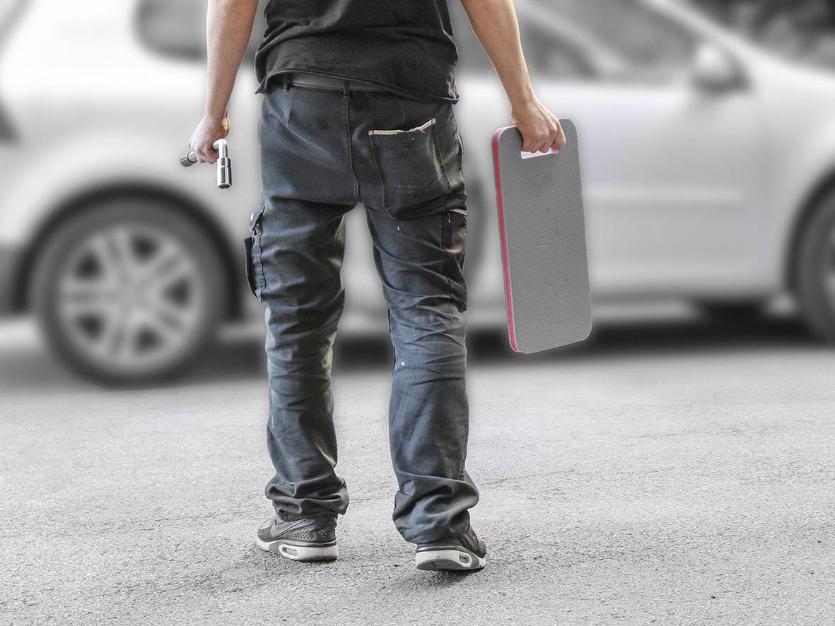 Eufab 21000 Kniepolster Grau, Rot 1St.