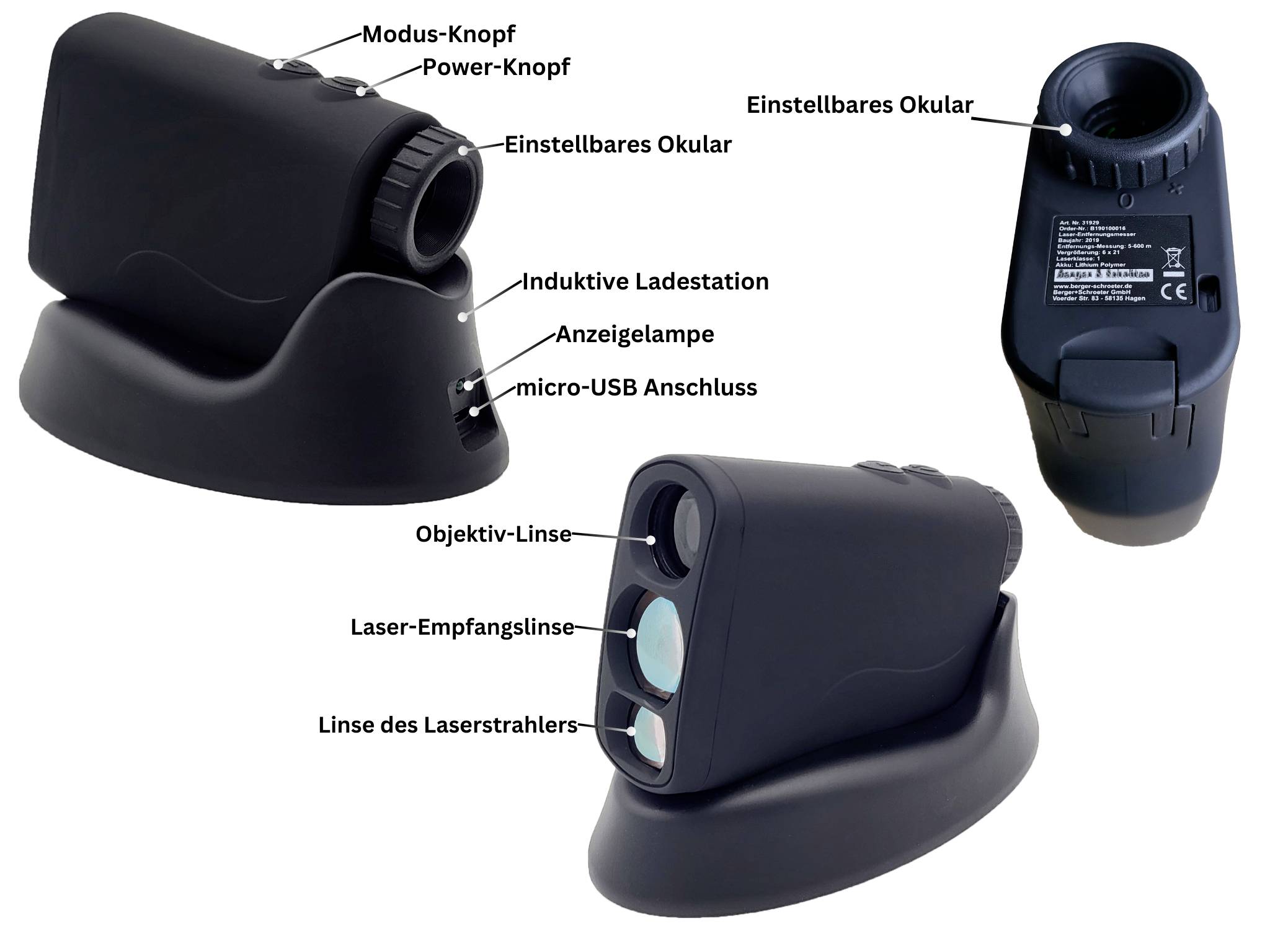 Berger & Schröter Speed PRO X7 wireless Entfernungsmesser 6 x 21mm Reichweite (fx) 5 bis 1000m