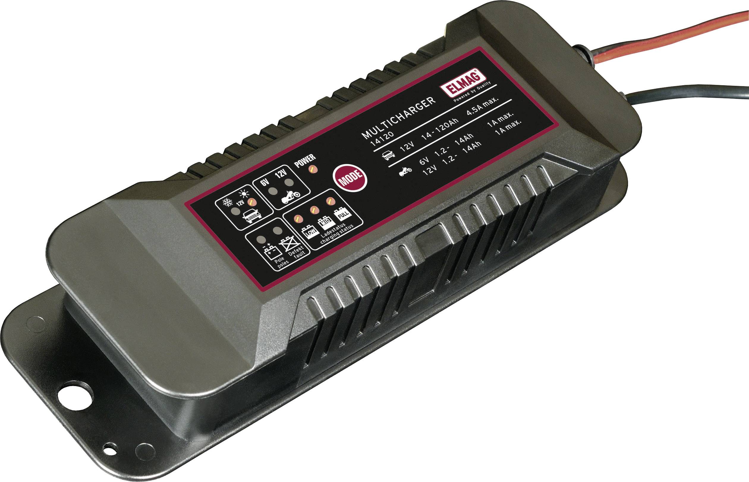 ELMAG MULTICHARGER 14120, max. 1,0/4,5 A. 56030 Automatikladegerät 6 V, 12 V 4.5 A
