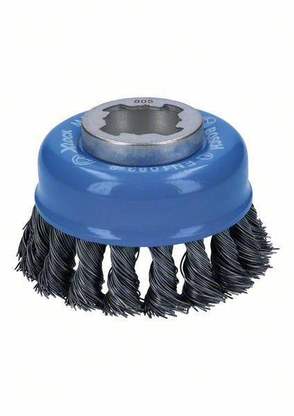 Bosch Accessories Topfbürste X-LOCK Heavy for Metal, 75 mm, 0,5 mm, gezopfter Stahldraht 2608620727