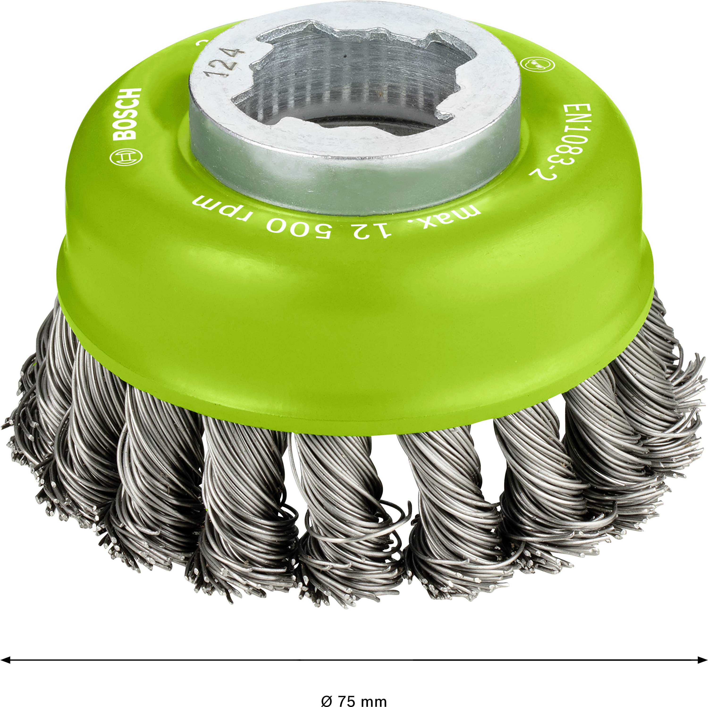 Bosch Accessories Topfbürste X-LOCK Heavy for Inox, 75 mm, 0,5 mm, gezopfter rostfreier Stahldraht 2608620729 1 St.