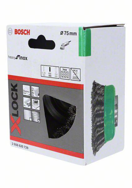Bosch Accessories Topfbürste X-LOCK Heavy for Inox, 75 mm, 0,5 mm, gezopfter rostfreier Stahldraht 2608620729 1 St.