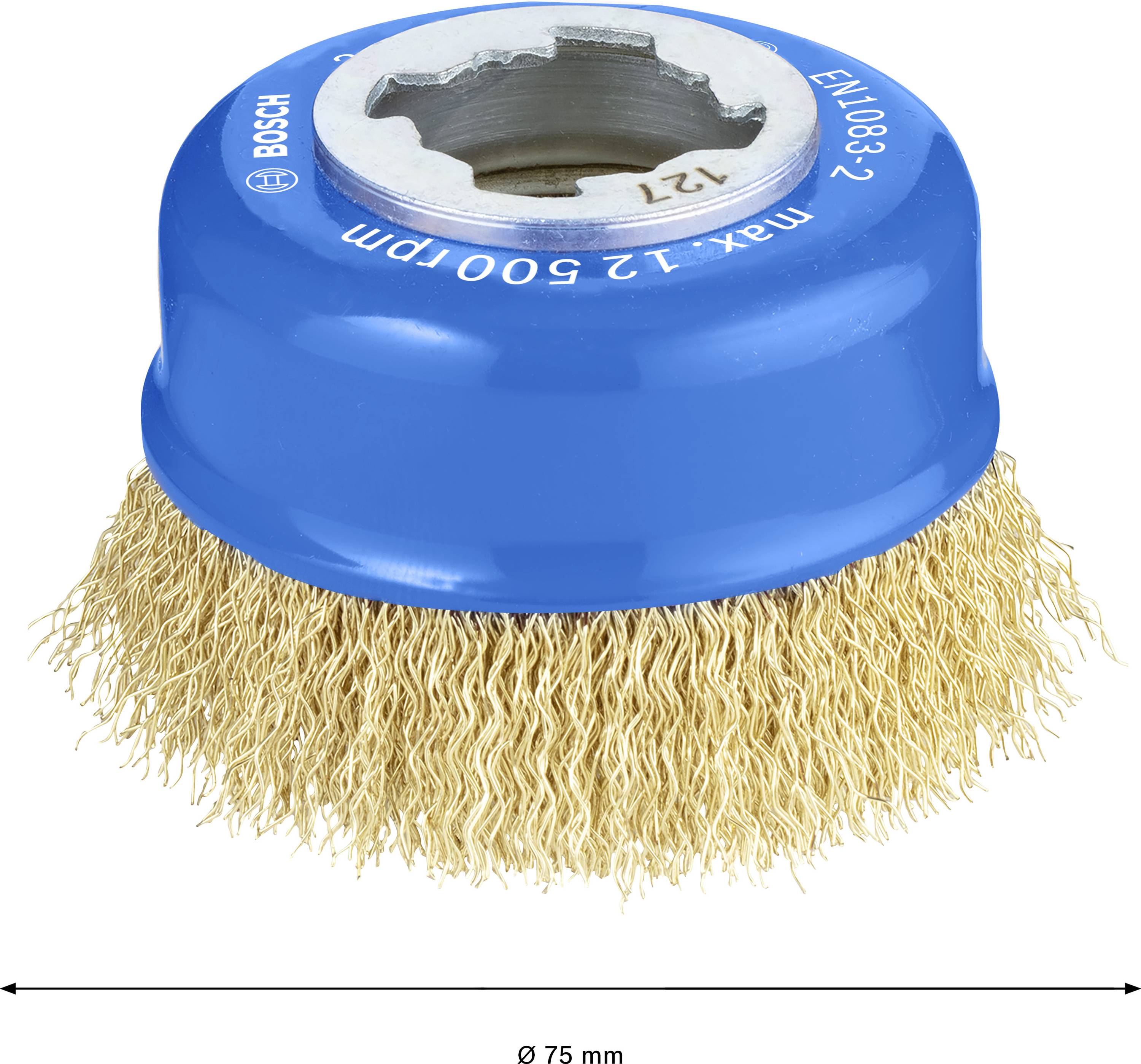 Bosch Accessories Topfbürste X-LOCK Clean for Metal, 75 mm, 0,3 mm, gewellte Messingbürste 2608620730 1 St.