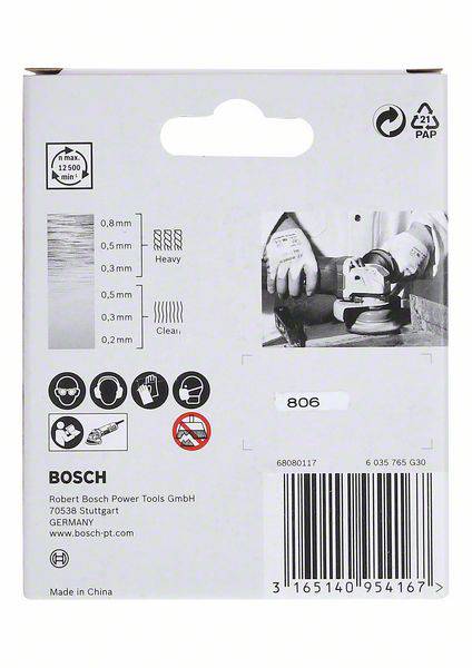 Bosch Accessories Topfbürste X-LOCK Clean for Metal, 75 mm, 0,3 mm, gewellte Messingbürste 2608620730 1St.