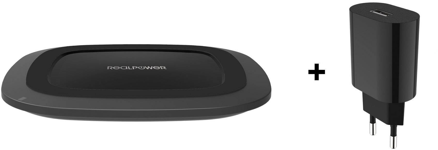 RealPower Induktions-Ladegerät FreeCharge-10 257638 Ausgänge Induktionslade-Standard Schwarz