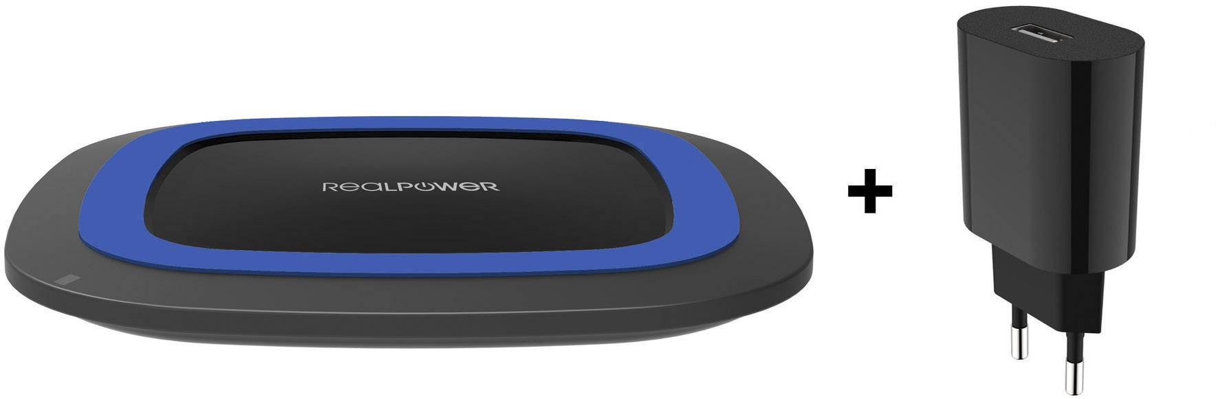 RealPower Induktions-Ladegerät 2000 mA FreeCharge-10 257640 Ausgänge Induktionslade-Standard Blau