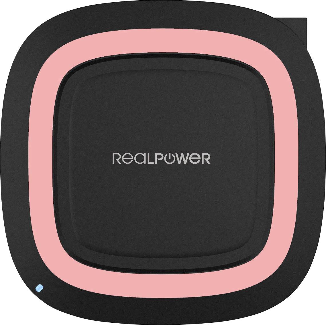 RealPower Induktions-Ladegerät FreeCharge-10 266105 Ausgänge Induktionslade-Standard Rosa