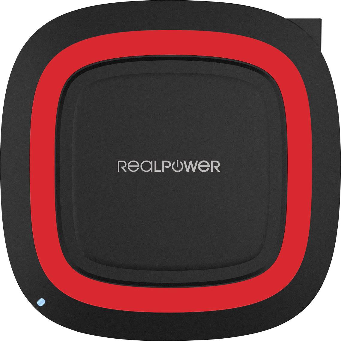 RealPower Induktions-Ladegerät 2000 mA FreeCharge-10 257639 Ausgänge Induktionslade-Standard Rot