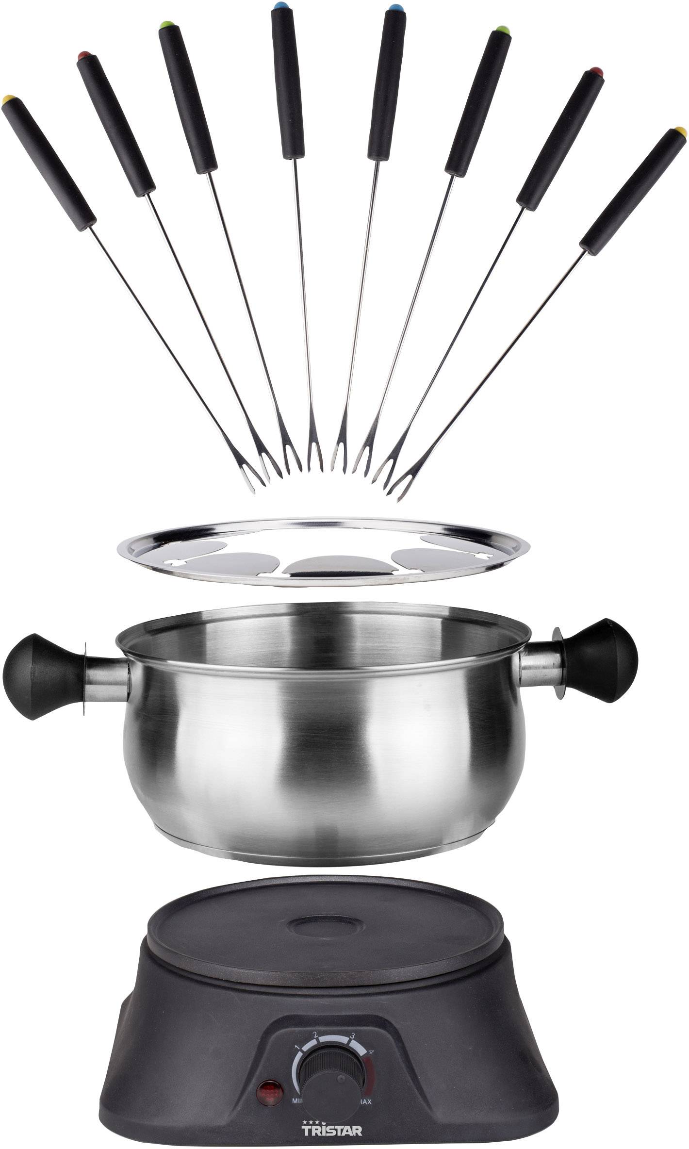 Tristar FO-1109 Fondue 1400W 8 Fonduegabeln Schwarz, Edelstahl
