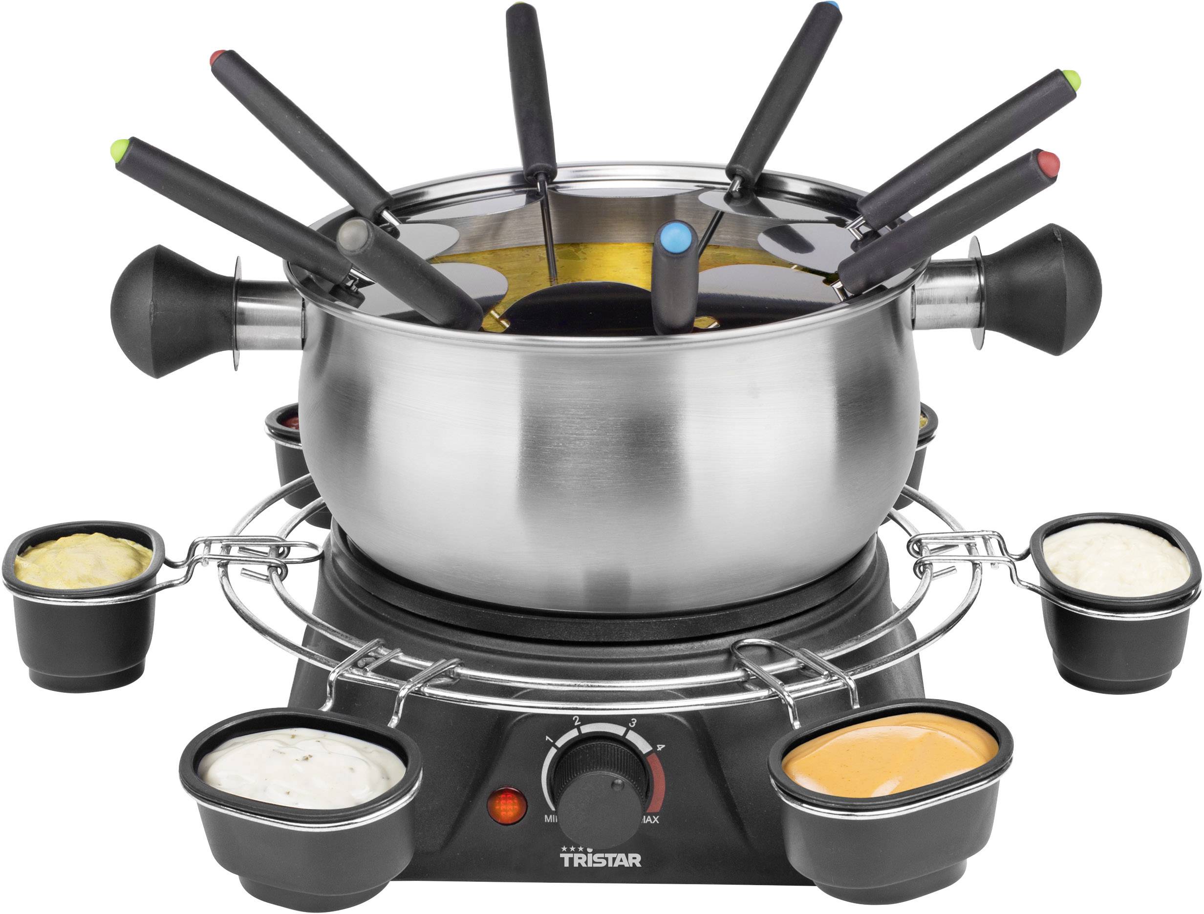 Tristar FO-1109 Fondue 1400W 8 Fonduegabeln Schwarz, Edelstahl