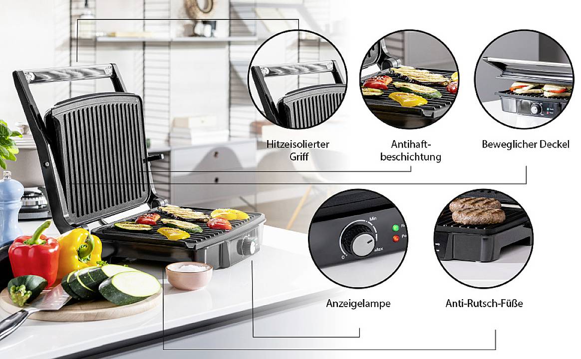 Tristar GR-2853 Elektro Kontaktgrill Schwarz