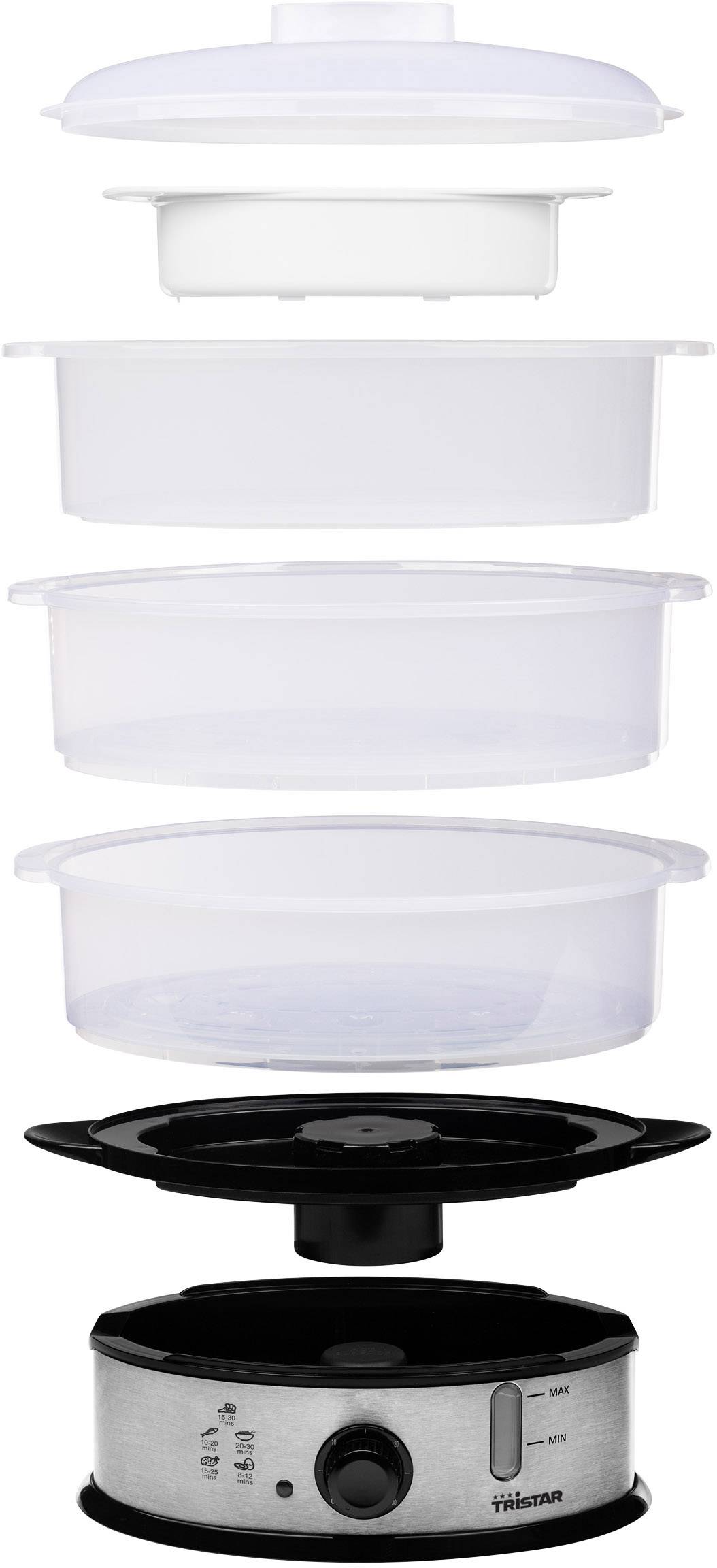 Tristar VS-3914 Dampfgarer Edelstahl, Schwarz