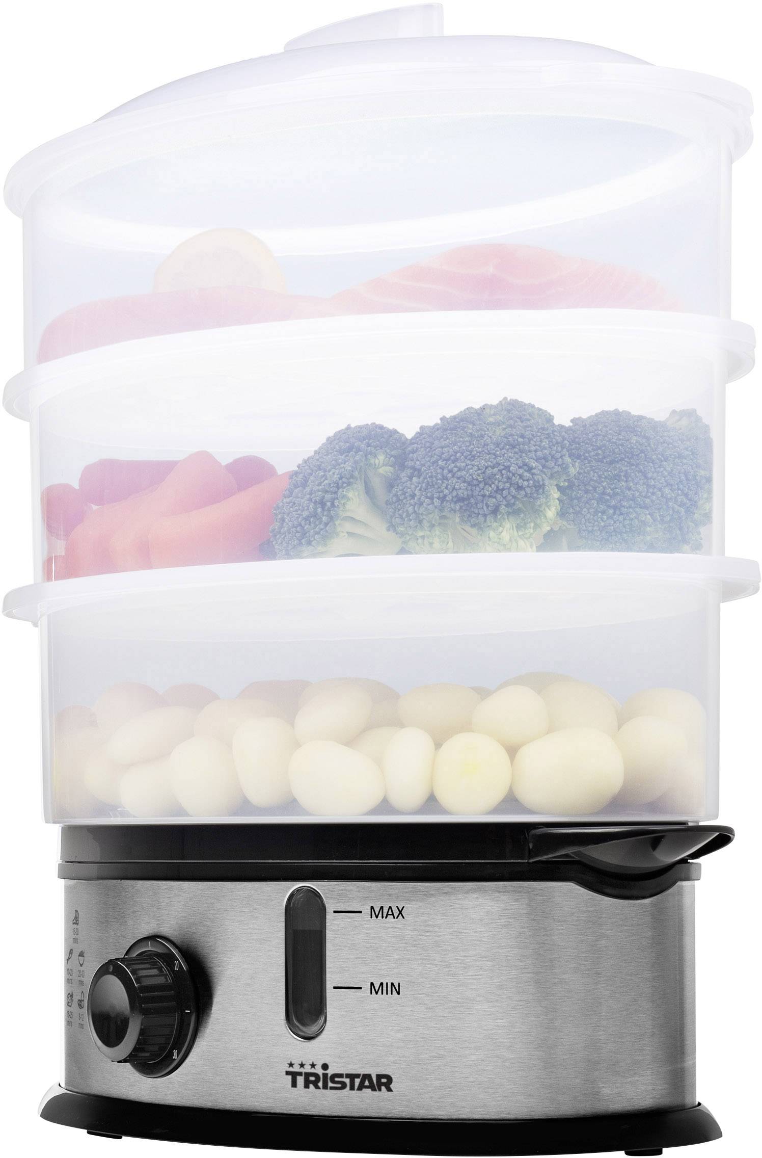 Tristar VS-3914 Dampfgarer Edelstahl, Schwarz