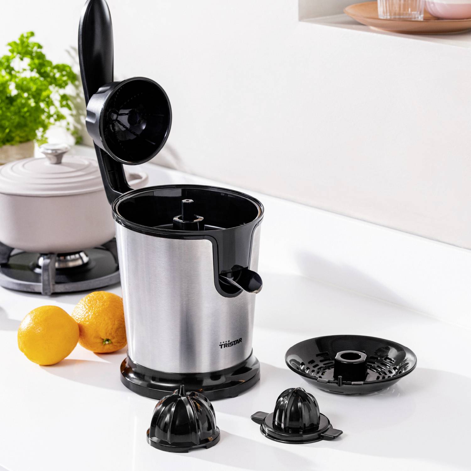 Tristar Zitruspresse CP-3002 85W Edelstahl, Schwarz