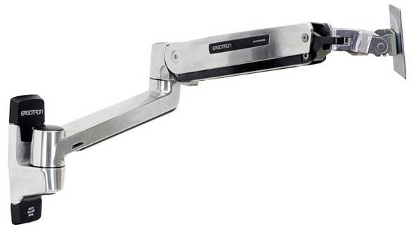 Ergotron 45-383-026 / LX Steh-Sitz-Wandmontage-LC 1fach Monitor-Wandhalterung Silber