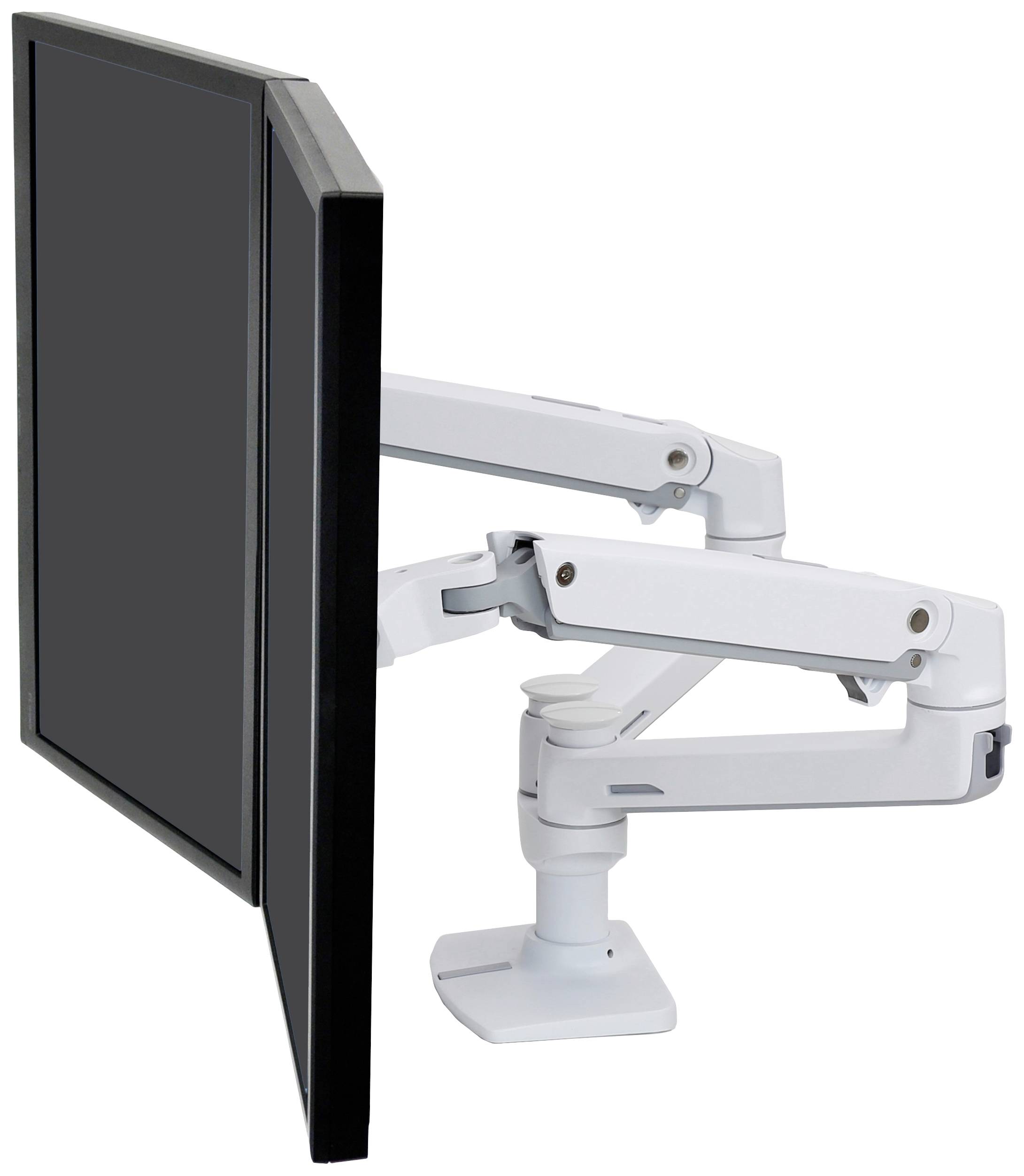 Ergotron LX Dual Arm Side by Side Desk Mount 2fach Monitor-Tischhalterung 38,1 cm (15") - 68,6 cm (27") Weiß Höhenverstellbar, Drehbar, Neigbar, Sch