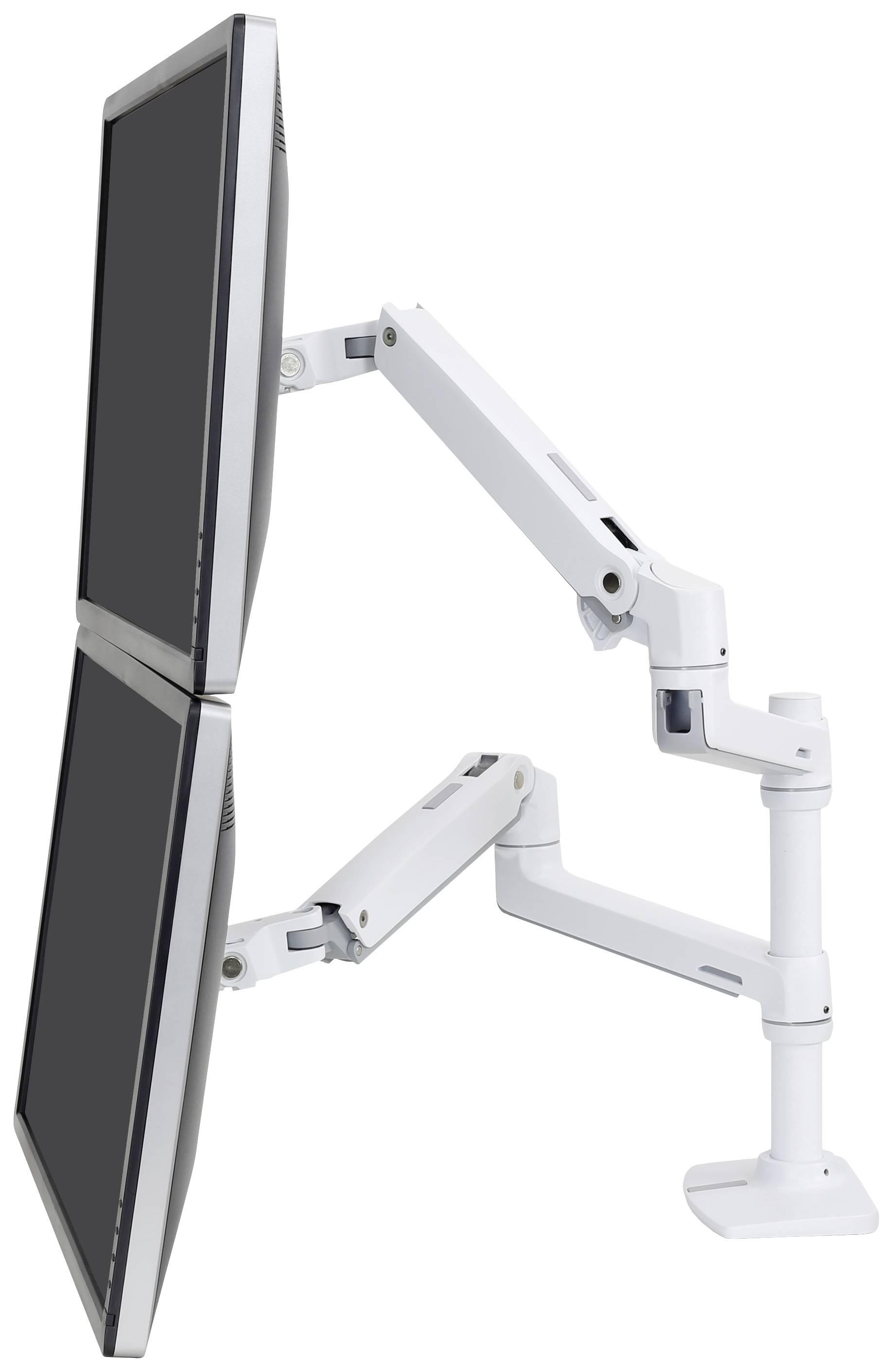 Ergotron LX Dual Arm Stacking Desk Mount Monitor-Tischhalterung 2 Display(s) 38,1 cm (15") - 61 cm (24") Weiß Höhenverstellbar, Drehbar, Neigbar,