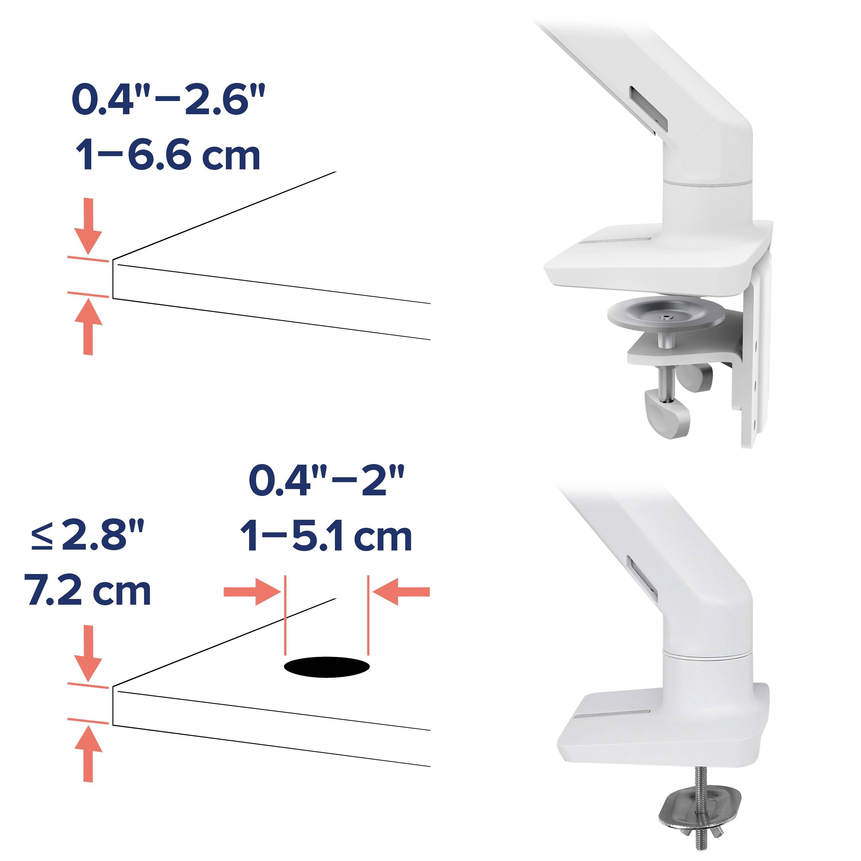 'Tischklemmenverstellung: Oben: Klemmbereich 0,4