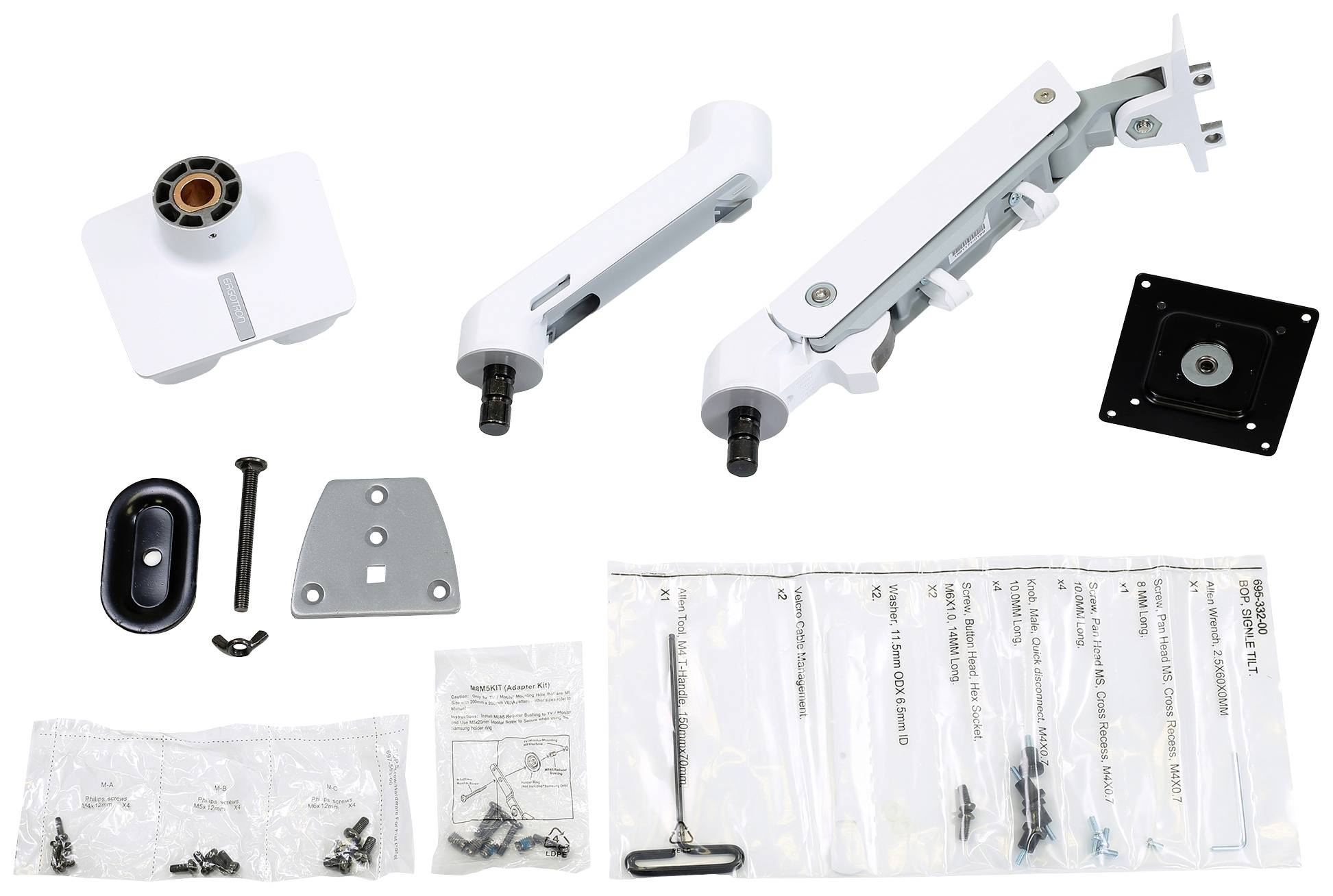 Ergotron Monitor-Tischhalterung HX Arm Desk Mount 1 Display(s) 38,1 cm (15") - 124,5 cm (49") Weiß Drehbar, Höhenverstellbar, Neigbar, Schwenkbar