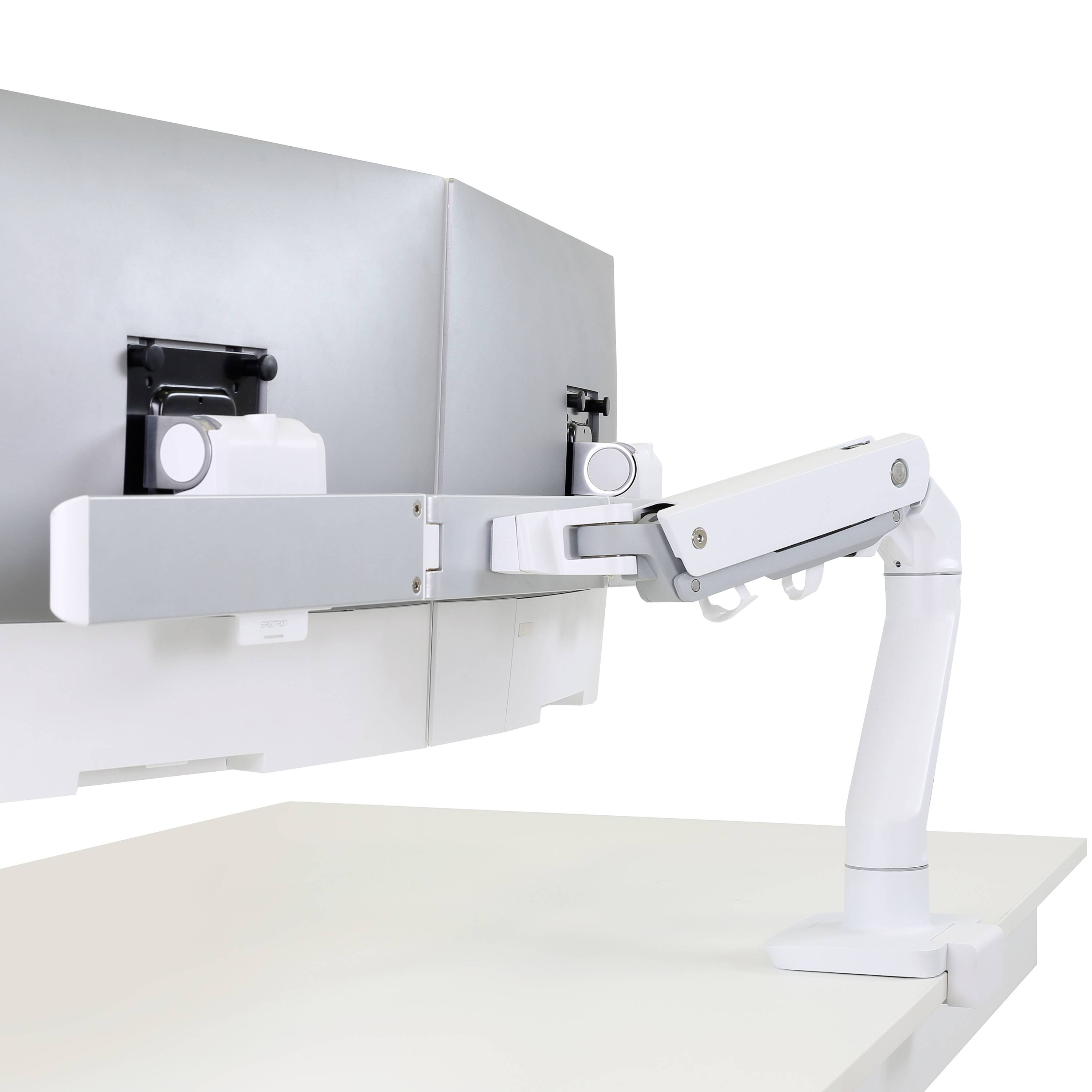 Ergotron HX Dual Arm Desk Mount Monitor-Tischhalterung 2 Display(s) 38,1 cm (15") - 81,3 cm (32") Weiß Drehbar, Höhenverstellbar, Neigbar, Schwenkb