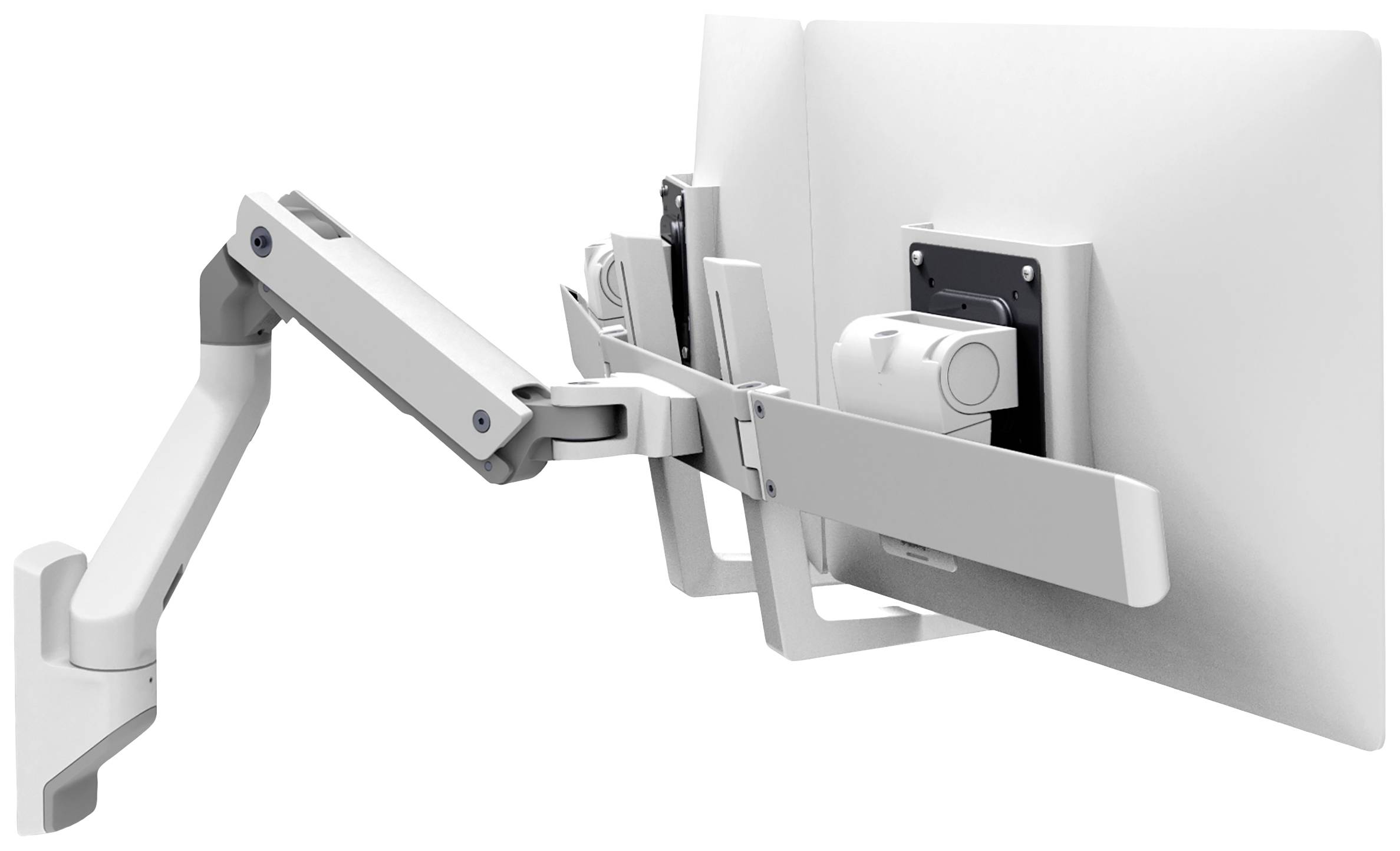 Ergotron HX Dual Arm Wall Mount Monitor-Wandhalterung 2 Display(s) 38,1 cm (15") - 81,3 cm (32") Weiß Drehbar, Höhenverstellbar, Neigbar, Schwenkba