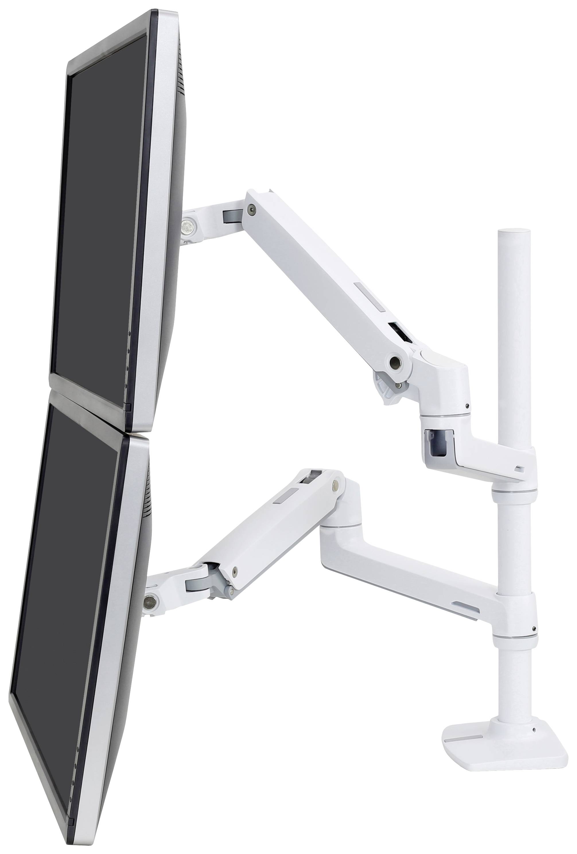 Ergotron LX Dual Stacking Arm Tall Pole - Befestigungskit - für 2 LCD-Displays - Aluminium - weiß - Bildschirmgröße: bis