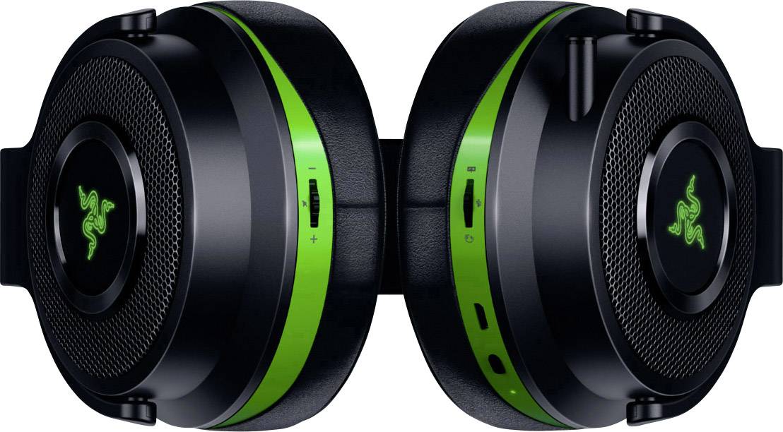 RAZER Thresher 7.1 Xbox One Over Ear Headset kabelgebunden 7.1 Surround Schwarz, Grün Noise Cancelling Lautstärkeregelung Gaming
