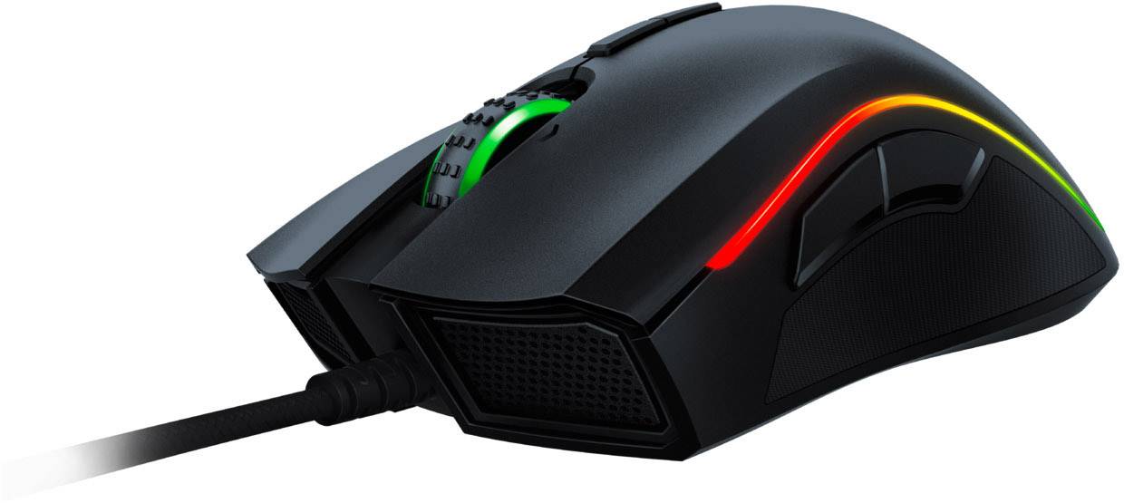RAZER Mamba Elite Gaming-Maus USB Optisch Schwarz 9 Tasten 16000 dpi Beleuchtet, Integrierter Profilspeicher