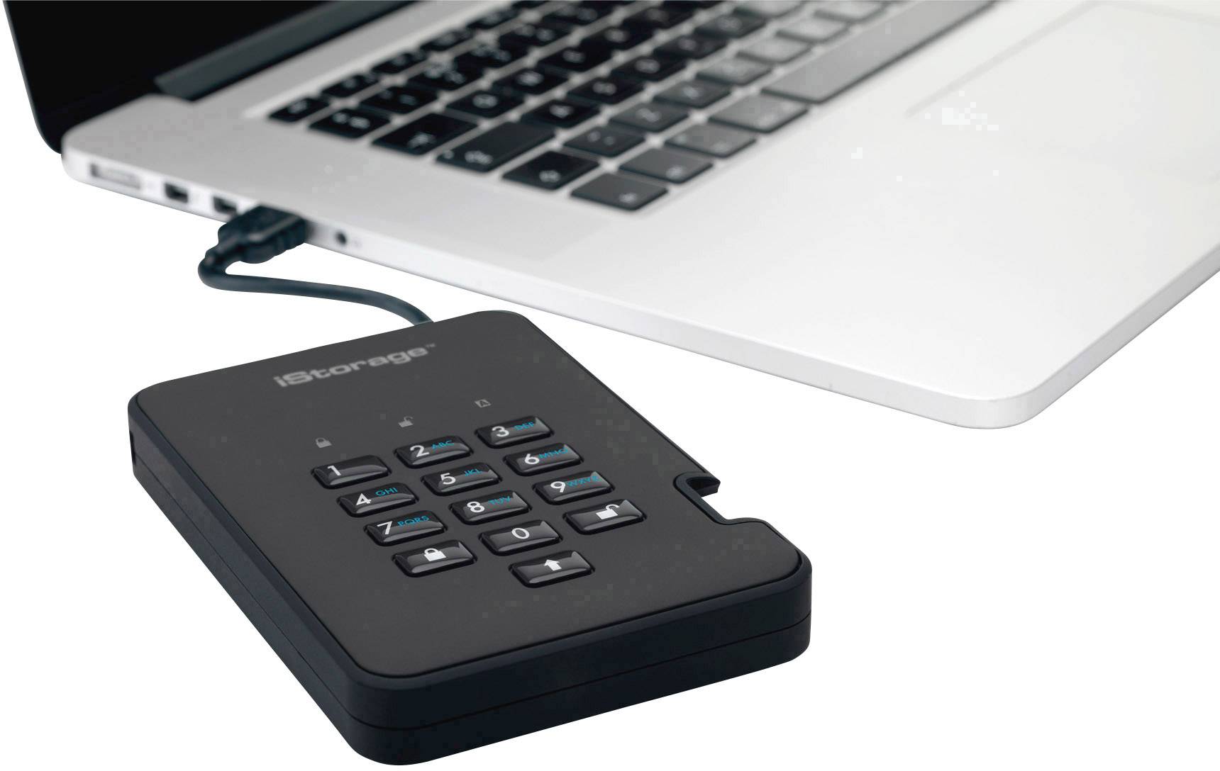 iStorage diskAshur 2® 500 GB Externe Festplatte 6.35 cm (2.5 Zoll) USB-A (USB 3.2 Gen 2) Schwarz IS-DA2-256-500-B