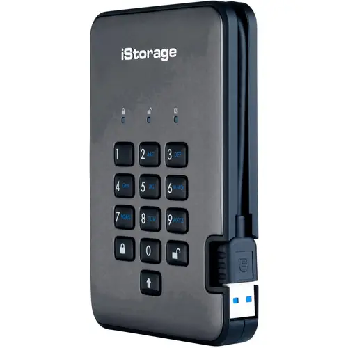 IStorage diskAshur PRO 2® 500 GB Externe Festplatte 6.35 cm (2.5 Zoll) USB-A (USB 3.2 Gen 2) Graphi IStorage diskAshur PRO 2® 500 GB Externe Festplatte 6.35 cm (2.5 Zoll) USB-A (USB 3.2 Gen 2) Graphi