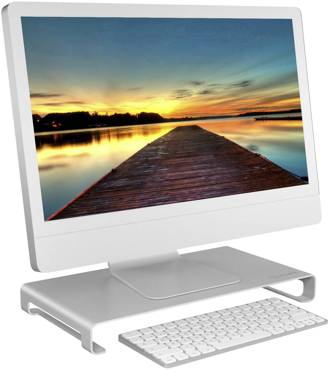 ICY BOX IB-LS200-LH Monitor-Erhöhung Höhen-Bereich: 4 cm (max) Silber