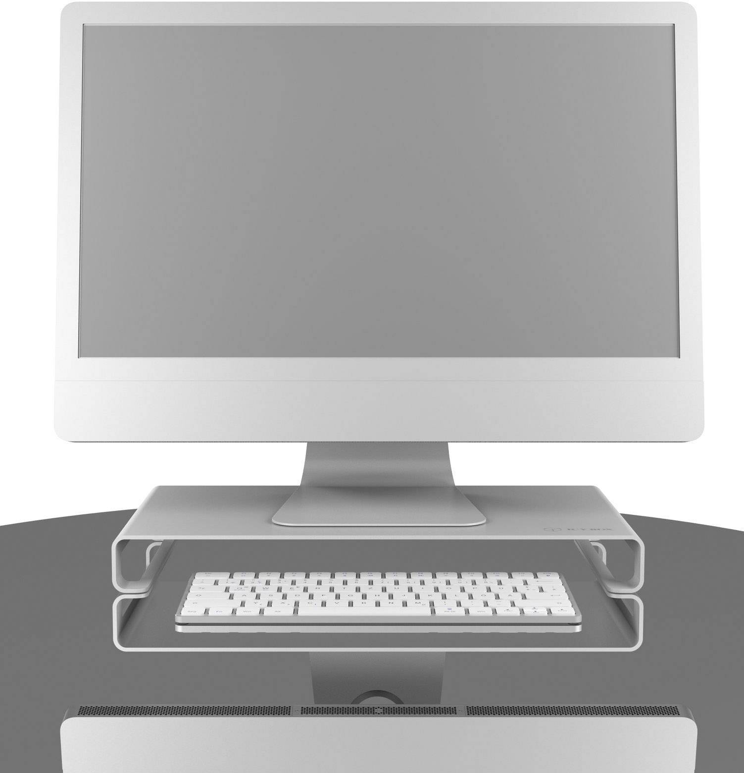 ICY BOX IB-LS200-LH Monitor-Erhöhung Höhen-Bereich: 4 cm (max) Silber