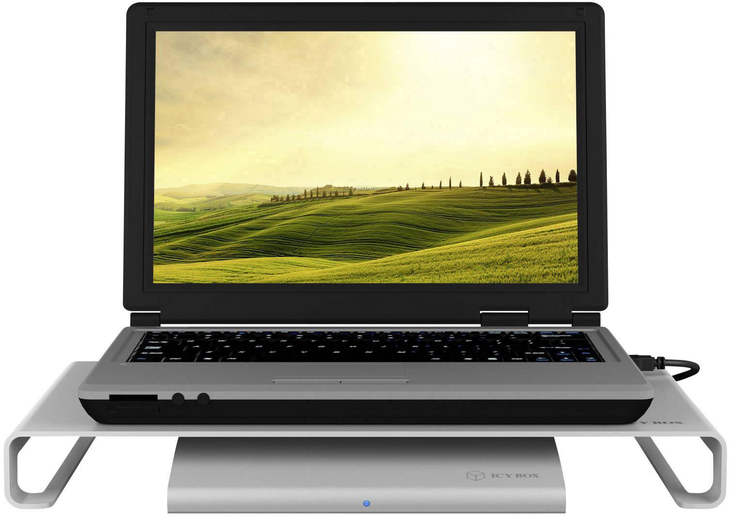 ICY BOX IB-LS200-LH Monitor-Erhöhung Höhen-Bereich: 4 cm (max) Silber