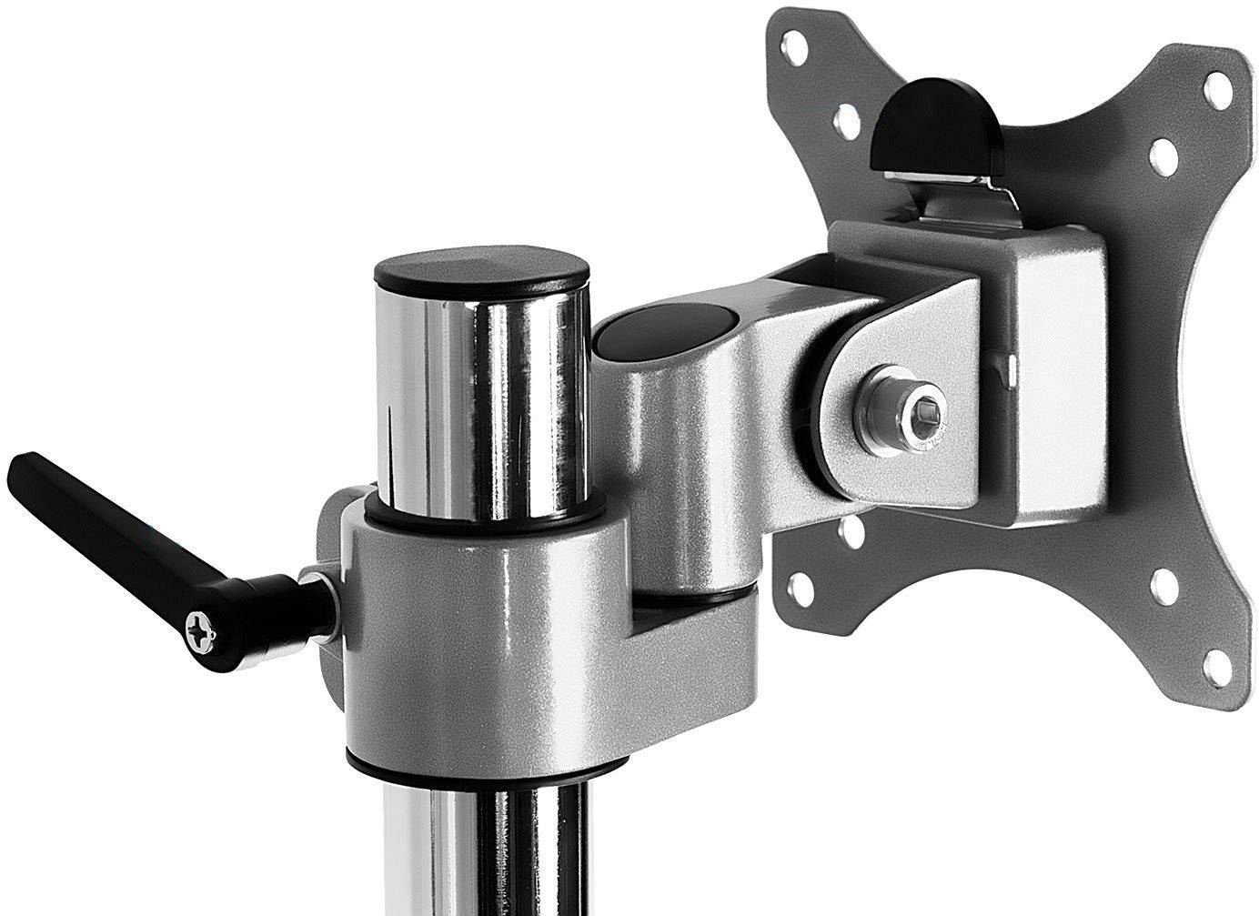 Monitorhalterung aus Metall mit verstellbarem Arm, abnehmbarem Montagesatz und Drehpunkt; geeignet für VESA-Montagemuster.