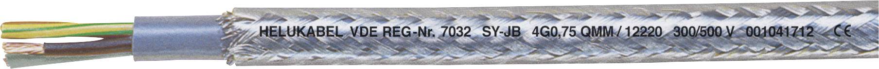 Ein mehradriges Kabel mit silbernem Geflecht und Aufdruck 'HELUKABEL VDE Reg.-Nr. 7032'.