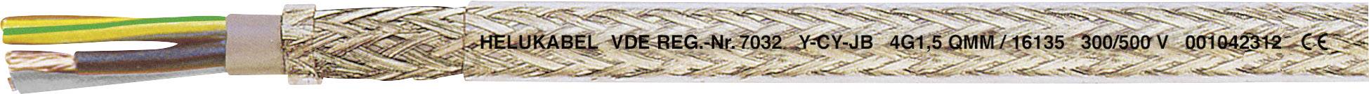 Ein Kabel mit braun, blau und grün-gelb isolierten Leitern, umgeben von einem geflochtenen Schutzmantel. Beschriftung: 'H05BQ-F 3G1.5'.