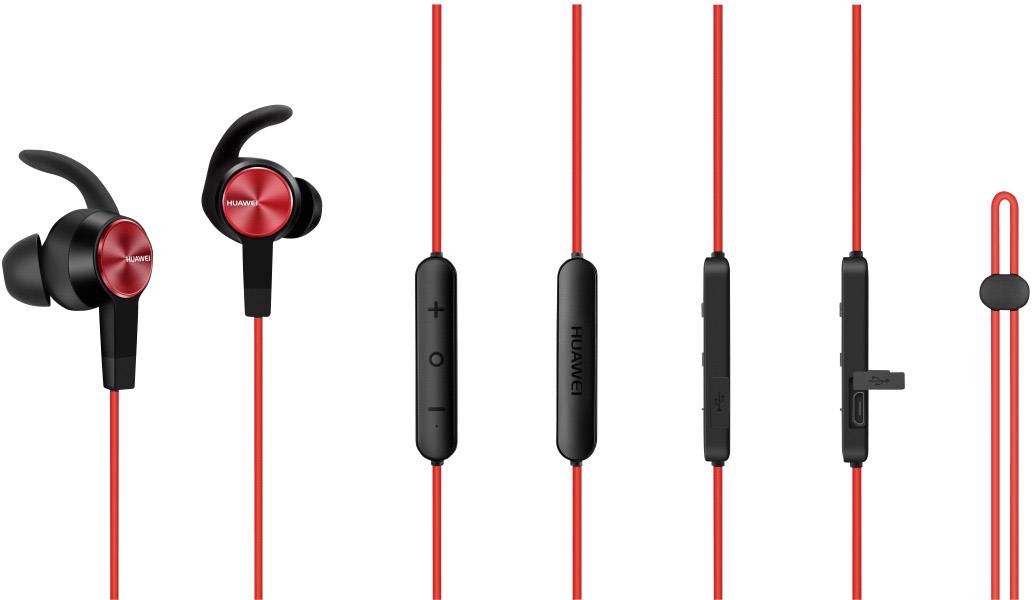 HUAWEI Sport AM61 Bluetooth® Headset Rot Lautstärkeregelung, Mikrofon-Rauschunterdrückung