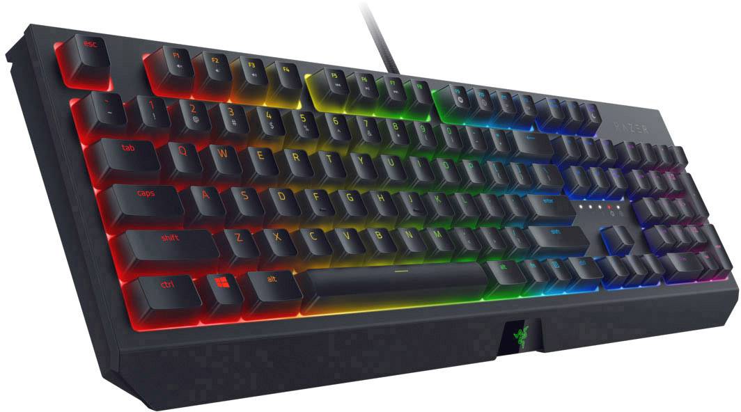 Razer BlackWidow Green Switch USB-Gaming-Tastatur Beleuchtet, Integrierter Profilspeicher Deutsch, QWERTZ, Windows® Schwarz