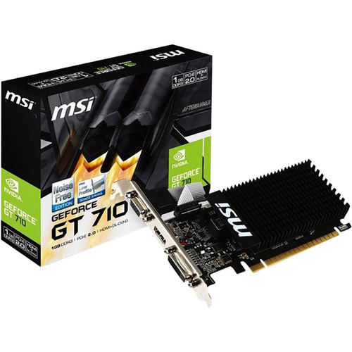 MSI Carte graphique Nvidia GeForce GT710 1 GB RAM DDR3 PCIe x16 HDMI™, DVI, VGA