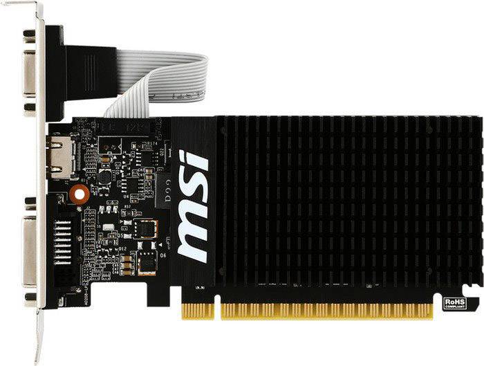 MSI Grafikkarte Nvidia GeForce GT710  1 GB DDR3-RAM PCIe x16  HDMI®, DVI, VGA Low Profile, Passiv gekühlt