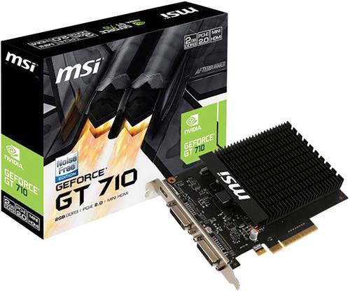 MSI Gaming Grafikkarte Nvidia GeForce GT710 2GB GDDR3-RAM PCIe x16 HDMI®, DVI, VGA Low Profile, Pas