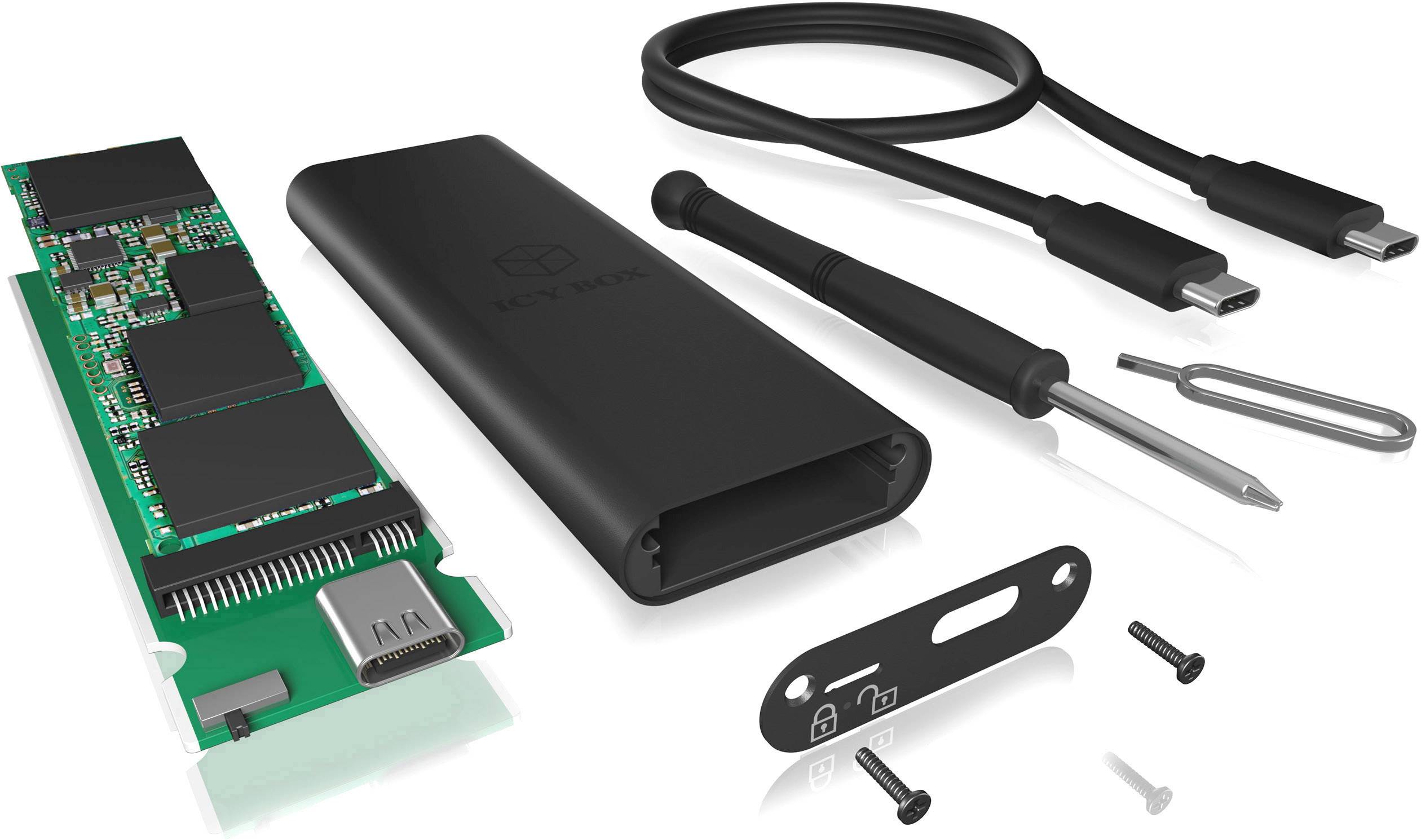 ICY BOX 60487 M.2-Festplatten-Gehäuse M.2 2230, M.2 2242, M.2 2260, M.2 2280 USB-C™ USB 3.2