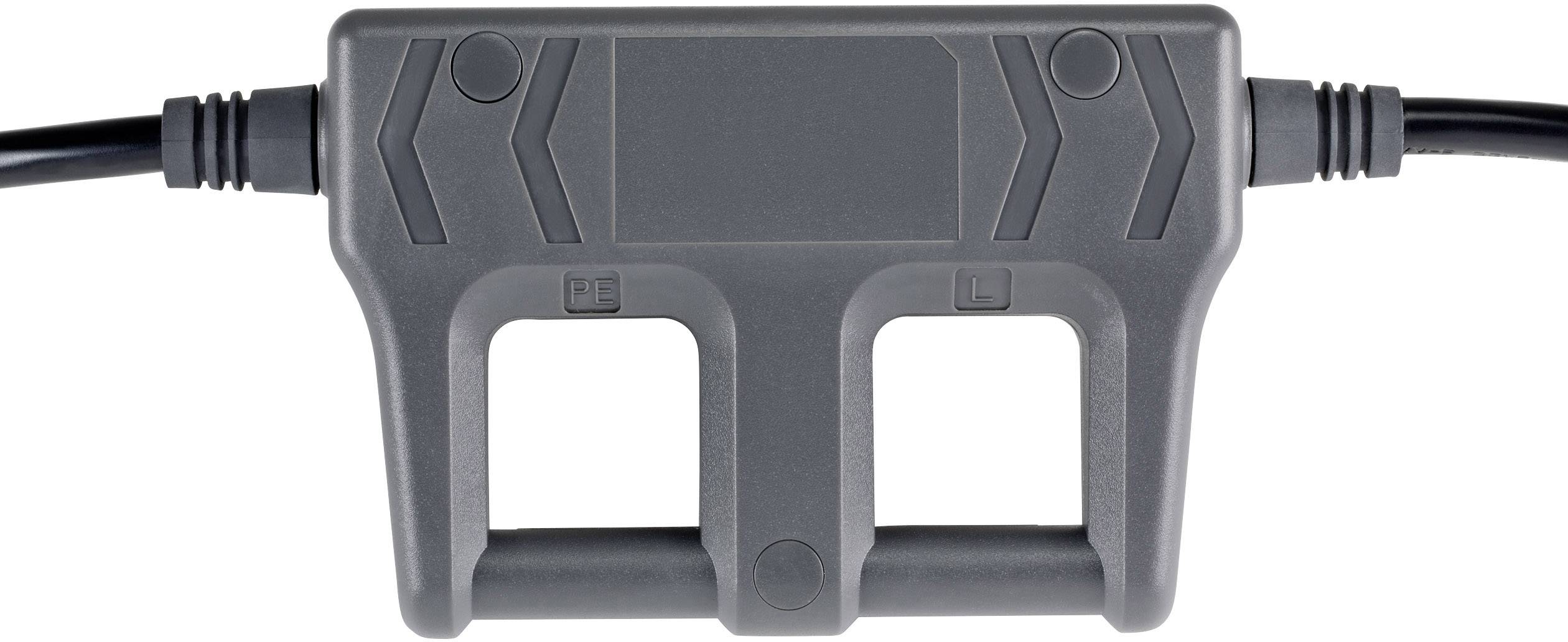 VOLTCRAFT CAA-1L 16 Messadapter Kaltgeräte-Stecker C20 - Kaltgeräte-Buchse C19 Dunkelgrau