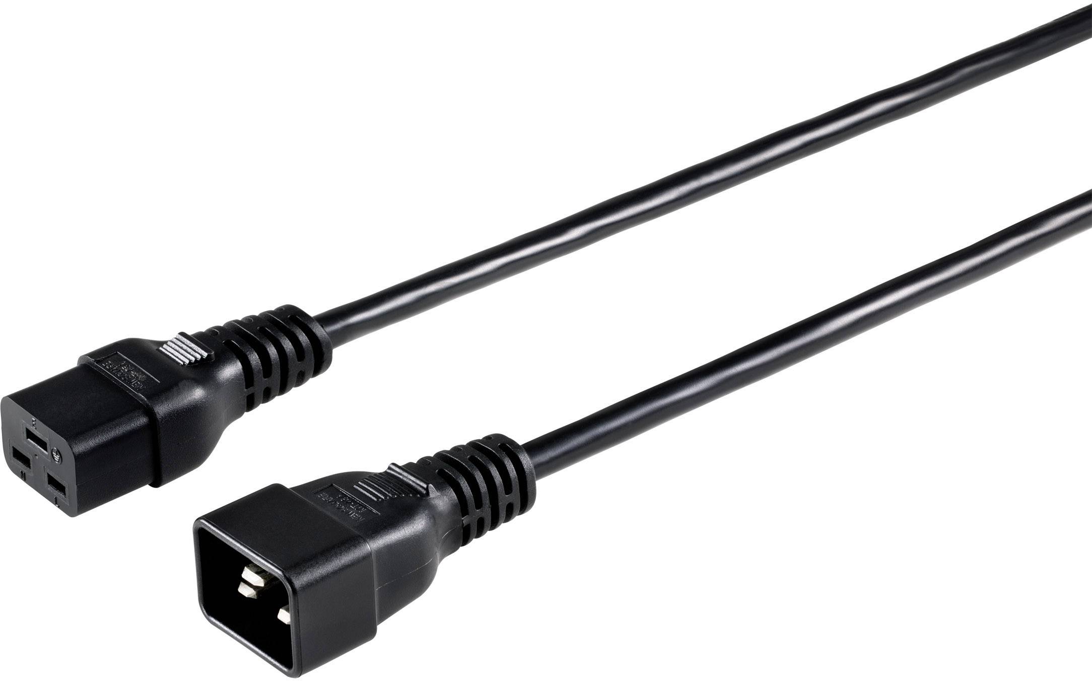 VOLTCRAFT CAA-1L 16 Messadapter Kaltgeräte-Stecker C20 - Kaltgeräte-Buchse C19 Dunkelgrau