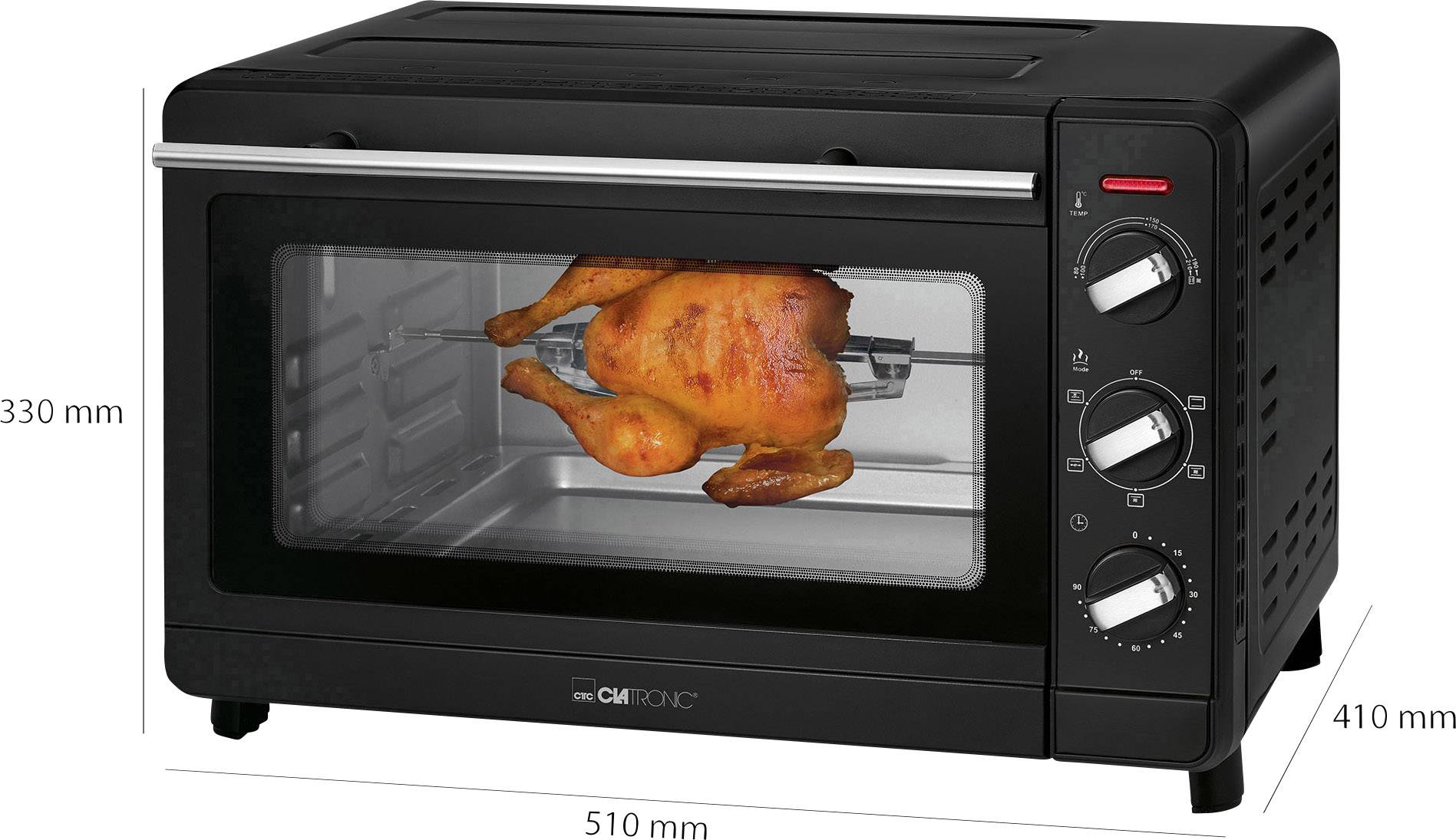 Clatronic MBG 3728 Minibackofen Heißluft-Funktion 30l